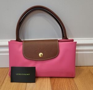 Longchamp Pink la pliage tote bag M